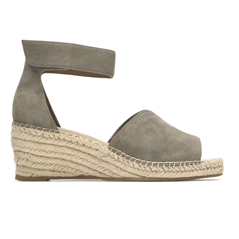 Rockport Womens Marah Peep Toe Espadrille - Sandals Grey - FWM159723